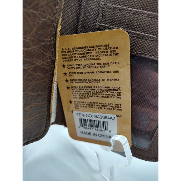 PG Collections Cross Rawhide Brown Leather Mobile Phone Case / Wallet / Wristlet - Picture 8 of 11